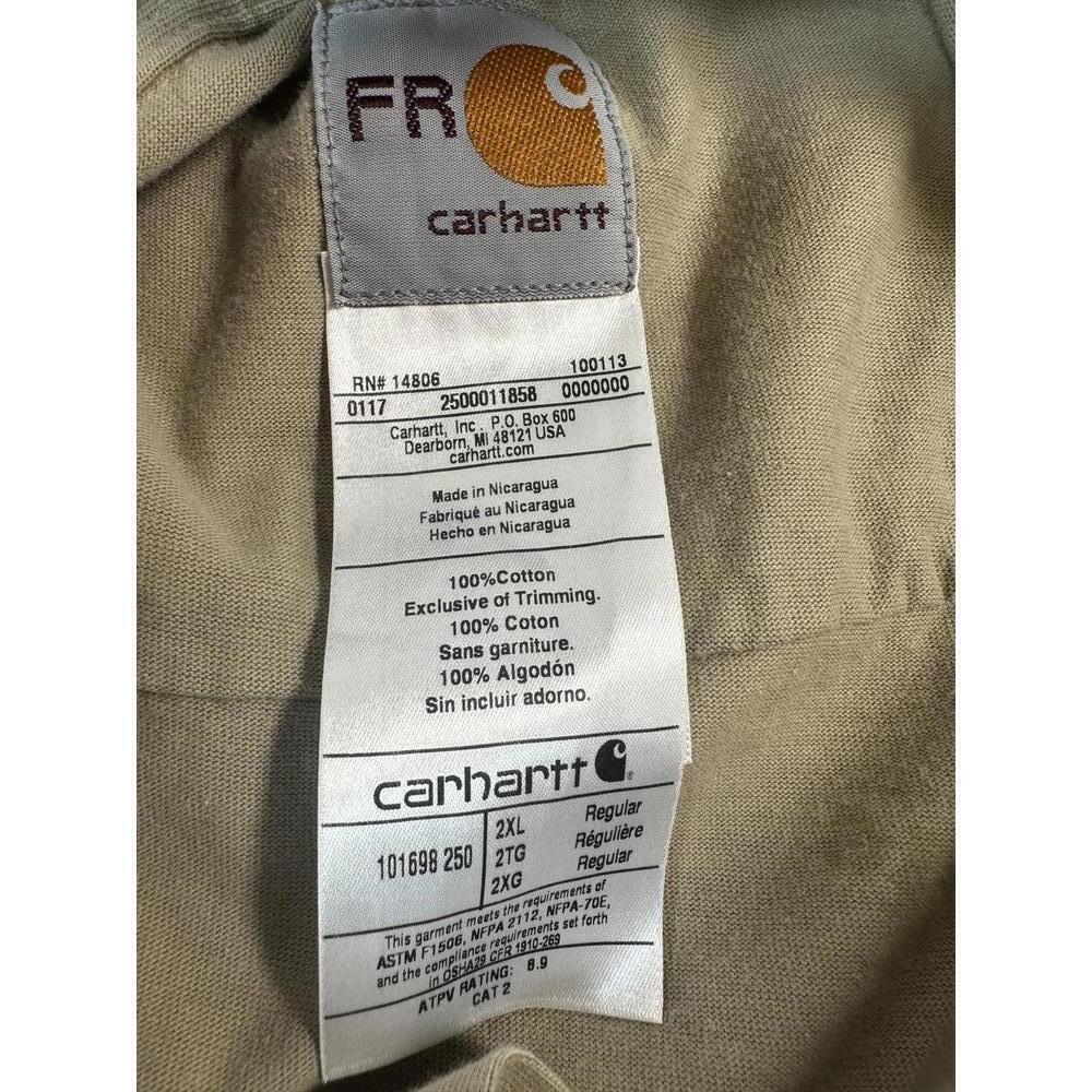 Carhartt FR Force Men’s 2XL Tan Flame Resistant Work Shirt Utility Western - Picture 7 of 9